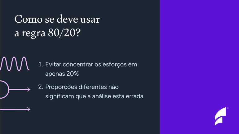 Como se deve usar a regra 80/20?