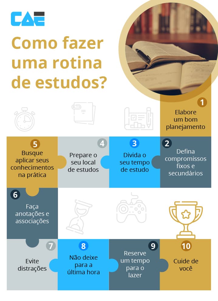 infográfico de como fazer rotina de estudos 