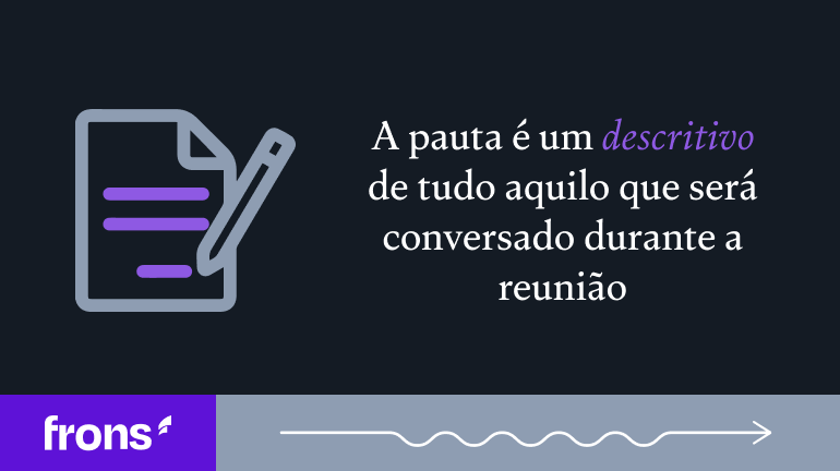 O que é uma pauta de reunião