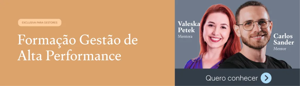 banner de divulgação para a formação gestão de alta performance com a imagem do Carlos Sander e Valeska Petek