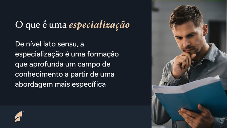 o que e uma especializacao um homem branco lendo alguns documentos