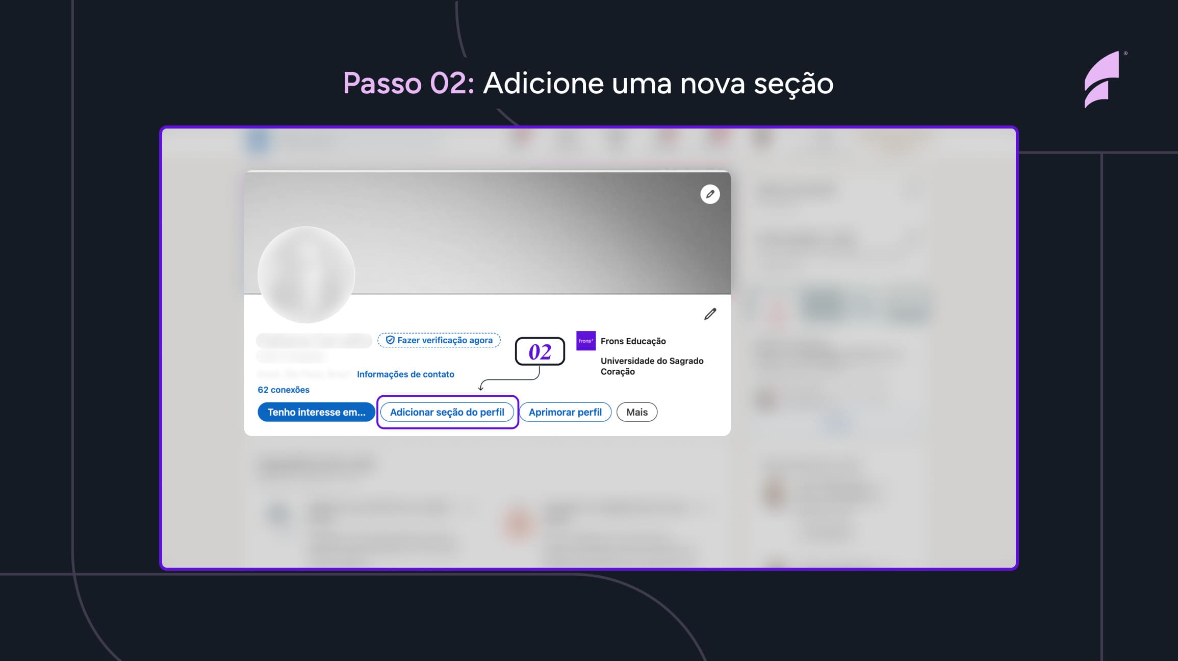 Passo 02: Adicione uma nova seção