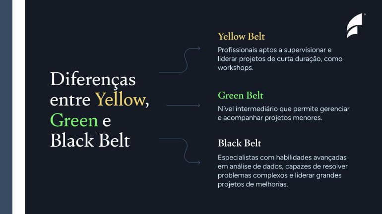 diferencas entre yellow green e black belt