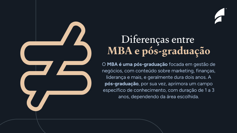 Diferenças entre  MBA e pós-graduação