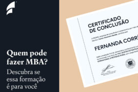 Certificado de conclusão de MBA de Fernanda Corrêa