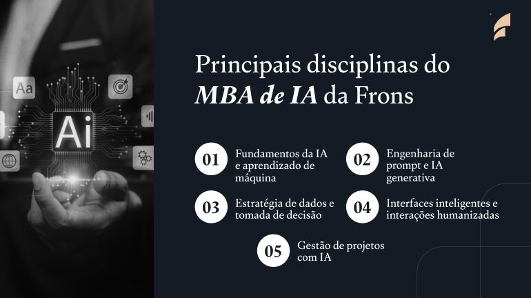 principais disciplinas mba em ia Principais disciplinas do MBA de IA da Frons.