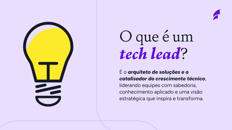 Ilustração de lâmpada representando tech lead