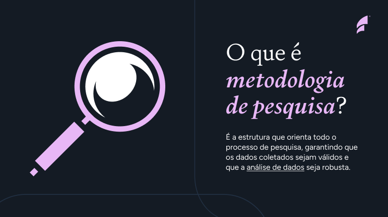 Definição de metodologia de pesquisa em fundo escuro