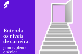 Níveis de carreira: júnior, pleno e sênior em escada