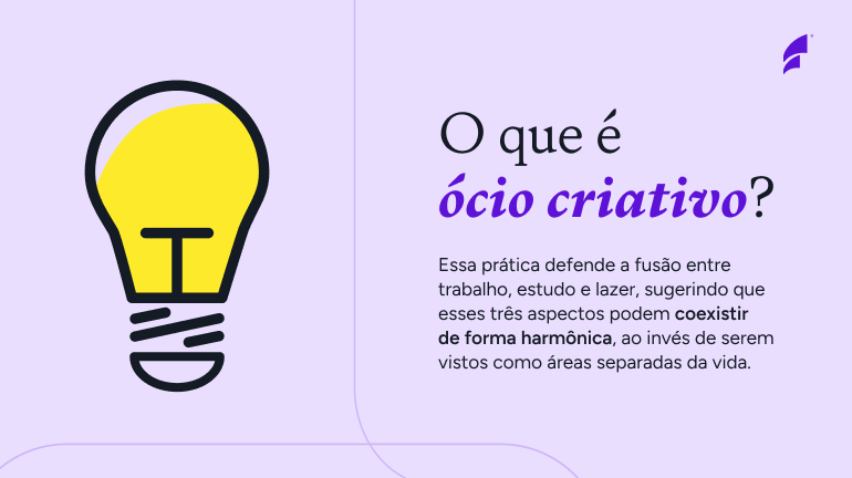 Ilustração de lâmpada representando ócio criativo