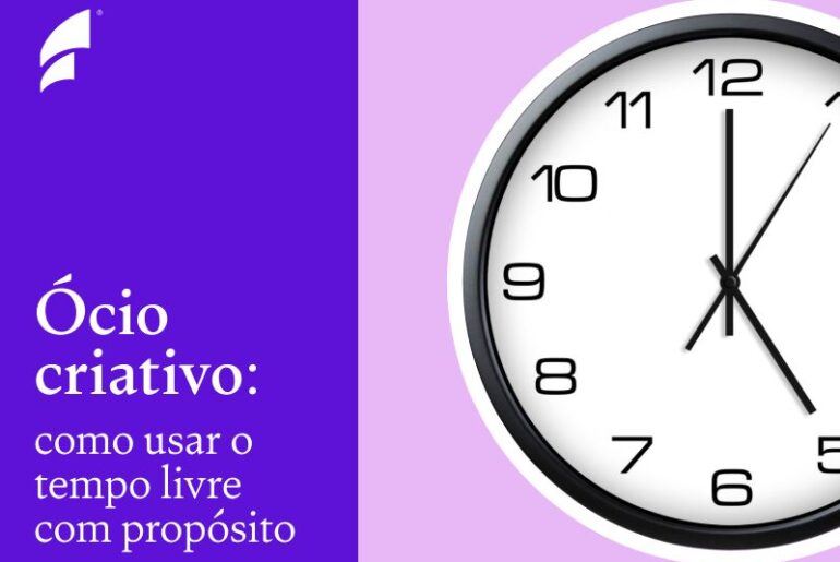 Relógio destacando o tempo livre criativo