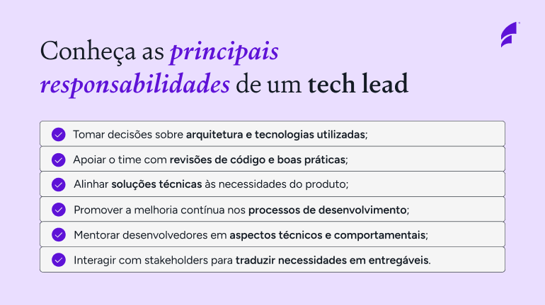 Responsabilidades de um tech lead em desenvolvimento