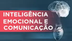 Banner azul escuro com destaque vermelho escrito inteligência emocional e comunicação