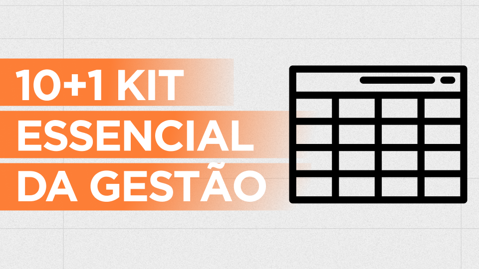 ícone de uma planilha com o título '10+1 kit essencial do gestor'